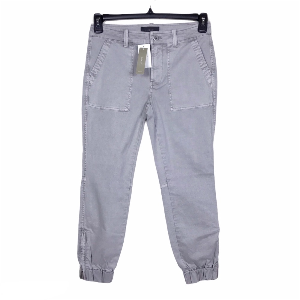 NWT J. Crew Gray Cargo Chino Ankle Zip Jogger Pant